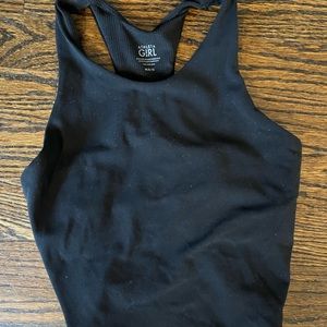 Black Athleta girls 8-10 longline Long Distance top